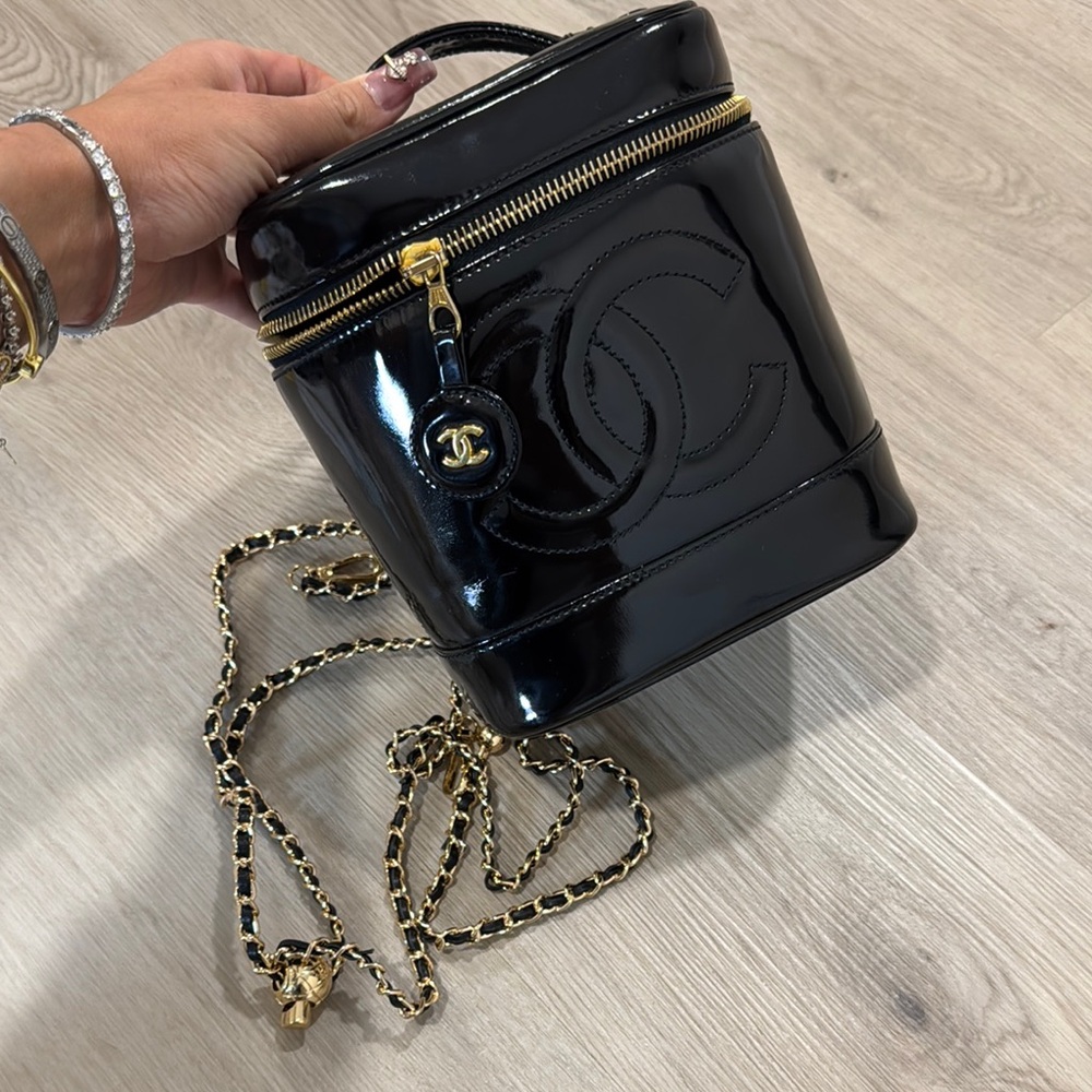 AUTHENTIC Vintage Chanel Patent Leather Vanity Bag